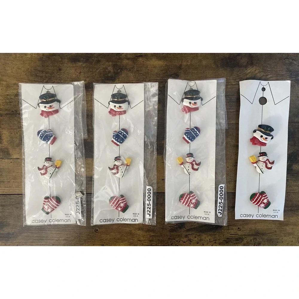 Xmas Button covers Christmas Casey Coleman Snowman Mittens Grandma